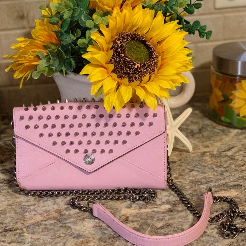 Rebecca Minkoff studded wallet on a chain